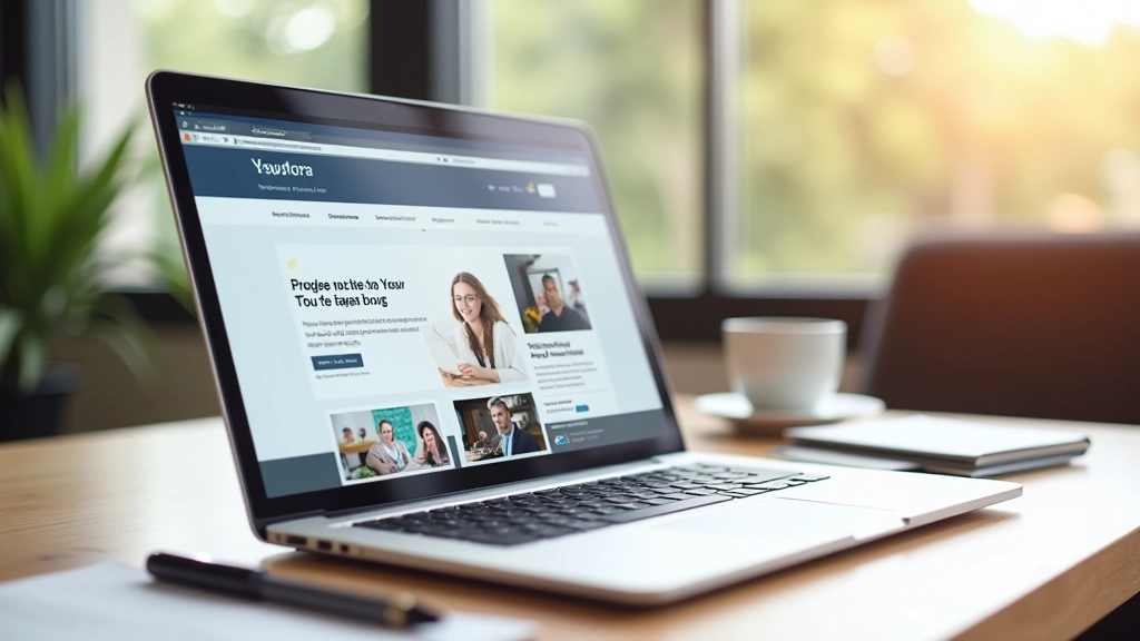 Laptop ouvert affichant un blog avec des articles bien structurées et un design professionnel