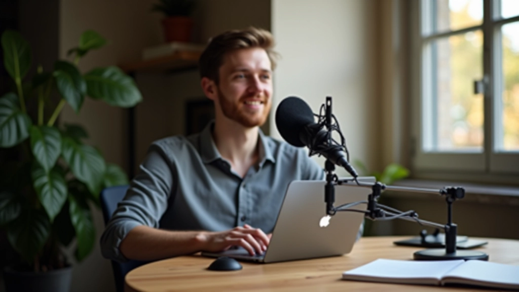 Espace de travail moderne pour créateurs de contenu avec équipement professionnel