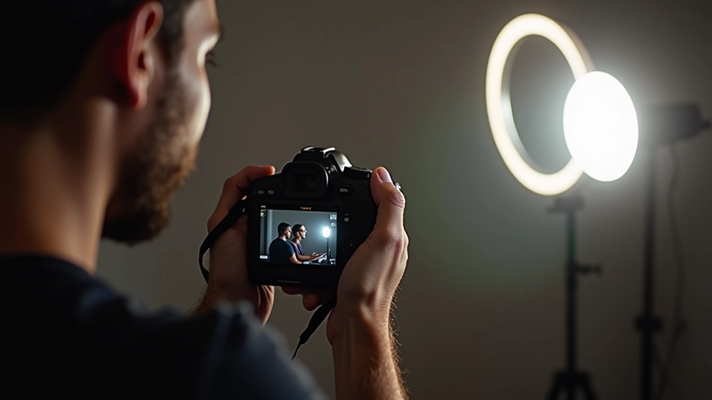 Créateur vidéo devant une caméra